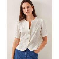 Jacquard Notch Neck Blouse