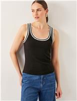 Cotton Rich Textured Scoop Neck Vest