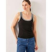 Cotton Rich Textured Scoop Neck Vest