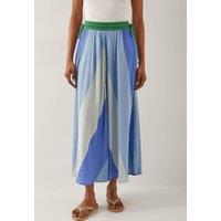 Printed Pleated Midi Skirt