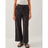 Embroidered Straight Leg Trousers