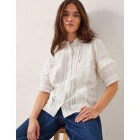Pure Cotton Frill Detail Blouse