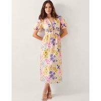 Floral V-Neck Midi Waisted Dress