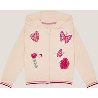 Pure Cotton Butterfly Applique Zip Hoodie (3-13 Yrs)