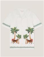 Cotton Blend Tiger Embroidered Shirt (2-13 Yrs)