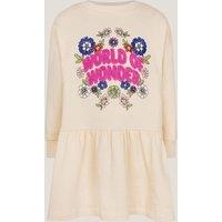 Pure Cotton Floral Slogan Sweatshirt Dress (3-13 Yrs)