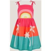 Pure Cotton Colour Block Applique Dress (2-13 Yrs)