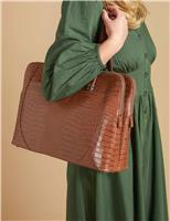 Leather Croc Effect Tote Bag