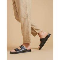 Leather Slip-On Sandals