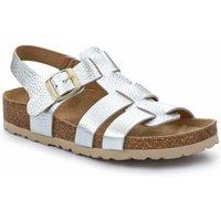 Leather Metallic Strappy Flat Sandals
