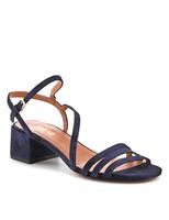 Leather Strappy Block Heel Sandals