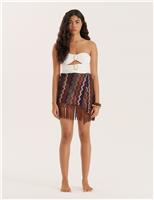 Knitted Printed Mini Beach Skirt