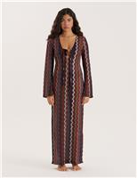 4th & Reckless Knitted Maxi Beach Dress Multi