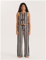 4th & Reckless Calista Cotton Rich Striped Notch Neck Vest Multi