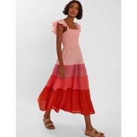 Pure Cotton Colour Block Maxi Swing Dress