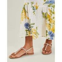 Metallic Sparkle Strappy Flat Sandals