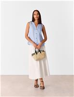 Pure Linen Button Through Tank Top