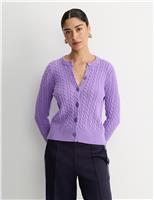 Merino Wool Blend Cable Knit Cardigan