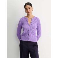 Merino Wool Blend Cable Knit Cardigan