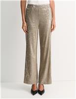 Sequin Side Stripe Wide Leg Trousers