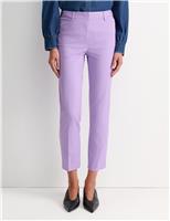 Cotton Rich Straight Leg Ankle Grazer Trousers