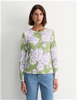 Jersey Floral Round Neck Top