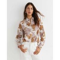 Cotton Rich Floral Collared Shirt with Silk