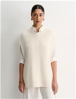 Wool Blend Ribbed Open Side Knitted Vest