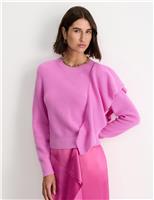 Wool Rich Ribbed Ruffle Detail Jumper