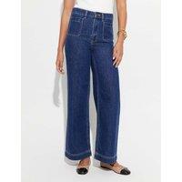 Sportscraft Pure Linen High Waisted Shorts Blue Denim