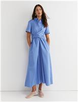 Pure Cotton Midi Shirt Dress