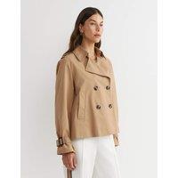 Sportscraft Cotton Rich Cropped Trench Coat Light Brown