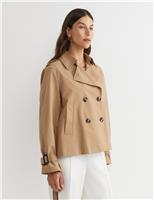 Cotton Rich Cropped Trench Coat
