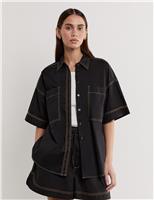 Pure Cotton Stitch Detail Relaxed Shirt