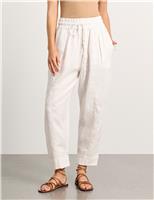Jag Pure Linen Cargo Pull On Trousers Black