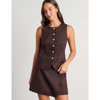 Pure Linen Button Through Vest