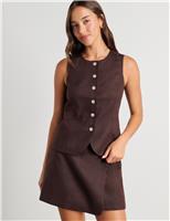 Pure Linen Button Through Vest