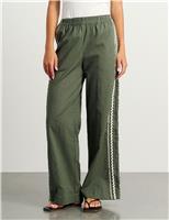 Cotton Rich Wide Leg Trousers
