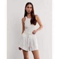 Jag Pure Linen High Waisted Shorts White