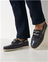 Leather Pull On Lace Up Deck Shoes