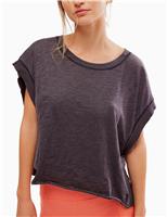 FP Movement My Time Cotton Rich Open Back T-Shirt Teal Green