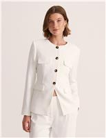 Tailored Crew Neck Single Breasted Blazer