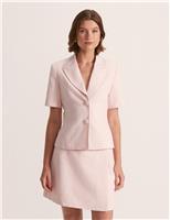 Linen Blend Tailored Short Sleeve Blazer