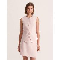 Linen Blend Single Breasted Waistcoat
