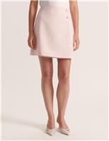Linen Blend Mini Wrap Skirt