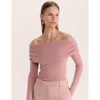 Pure Merino Wool Fitted Bardot Jumper