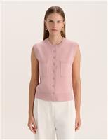 Wool Rich Button Detail Knitted Vest