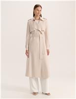Pure Wool Belted Longline Trench Coat