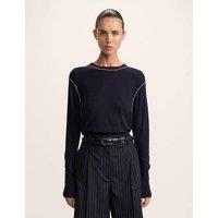 Contrast Knitted Top with Cashmere