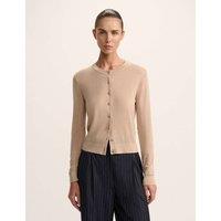 Crew Neck Cardigan with Silk